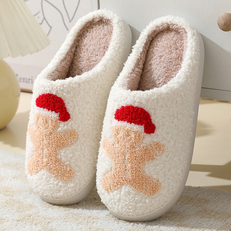 Christmas Home Slippers Cute Cartoon Santa Claus Cotton Slippers For Women And Men Couples Winter Warm Furry Shoes Christmas Home Slippers Cute Cartoon Santa Claus Cotton Slippers For Women And Men Couples Winter Warm Furry Shoes